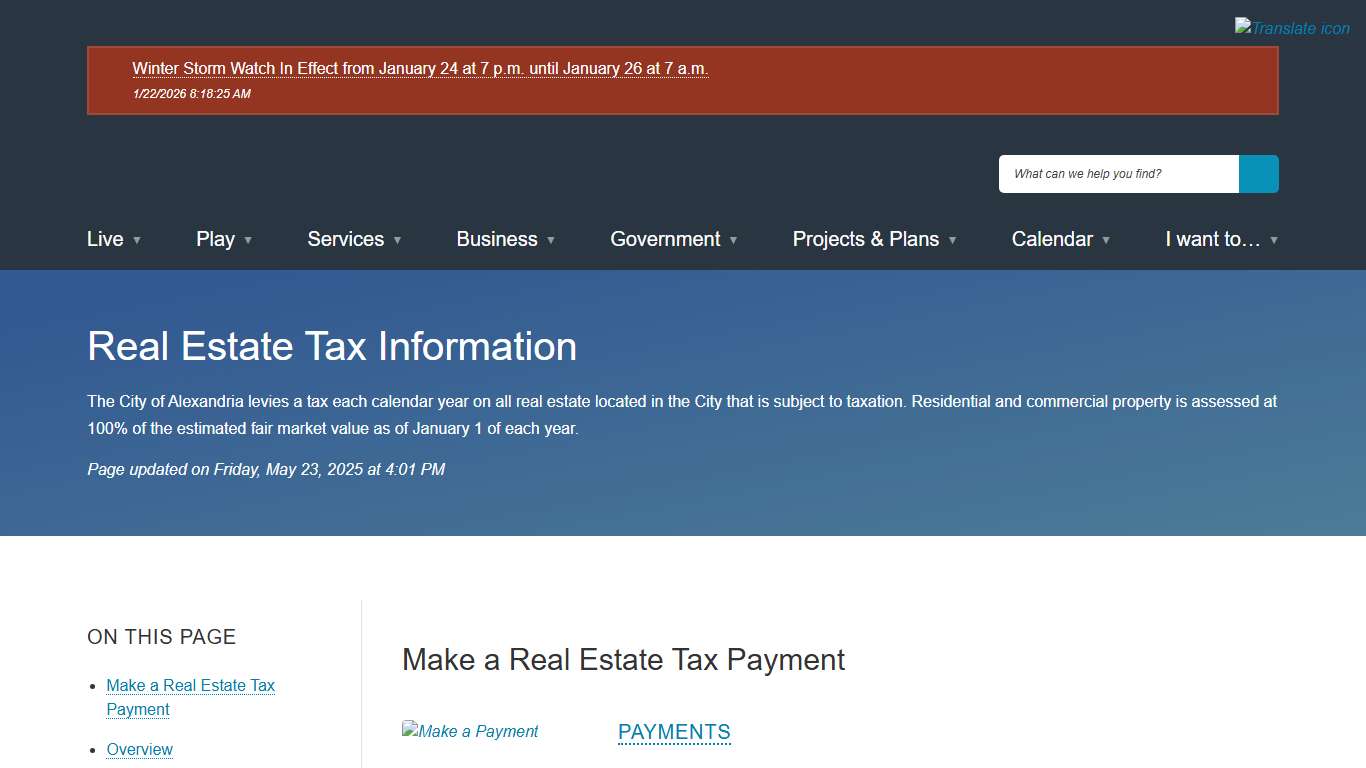 [Current] Real Estate Tax Information City of Alexandria, VA