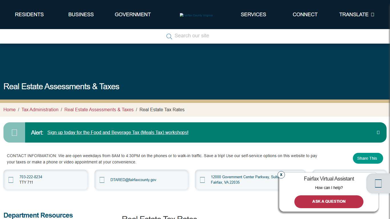Real Estate Tax Rates Tax Administration